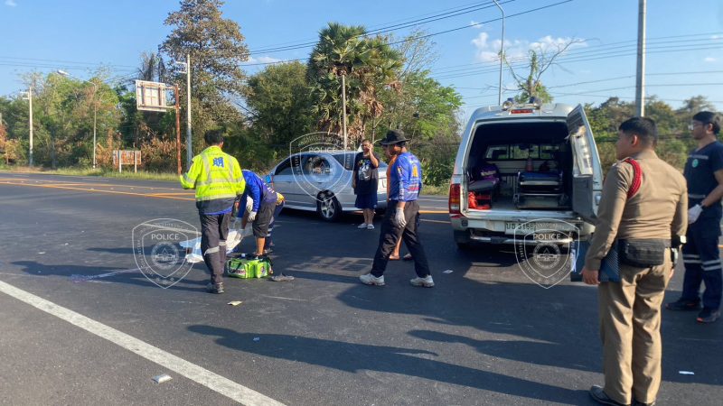 จยย. เลี้ยวตัดหน้าเก๋งกระชั้นชิด พลาดท่าชนดับคาที่ 1 ราย