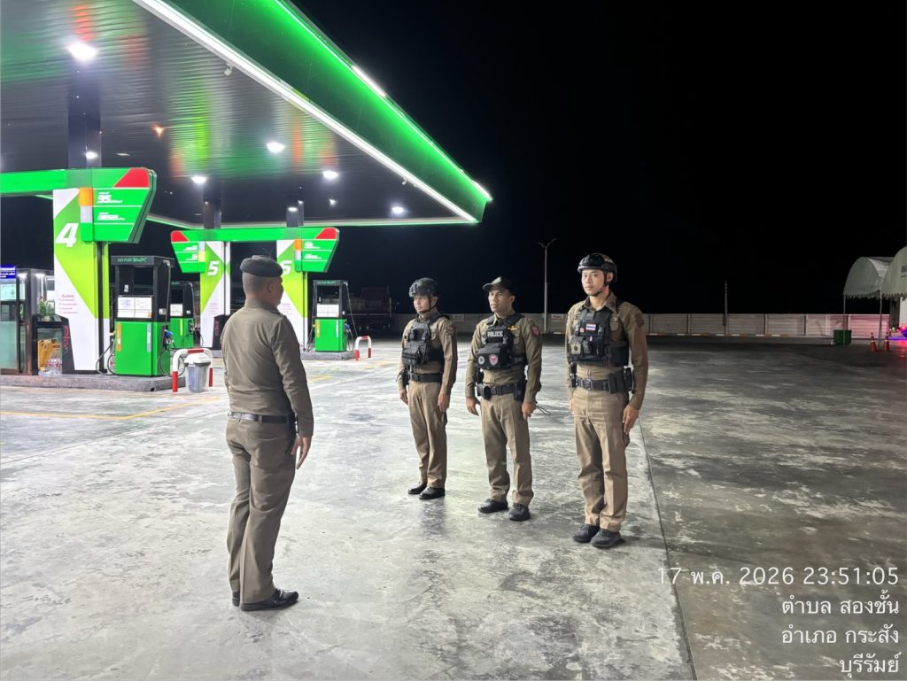 ปล่อยแถวสายตรวจกลางคืน กระสัง เน้นตรวจจุดเสี่ยง ยกระดับความปลอดภัยประชาชน
